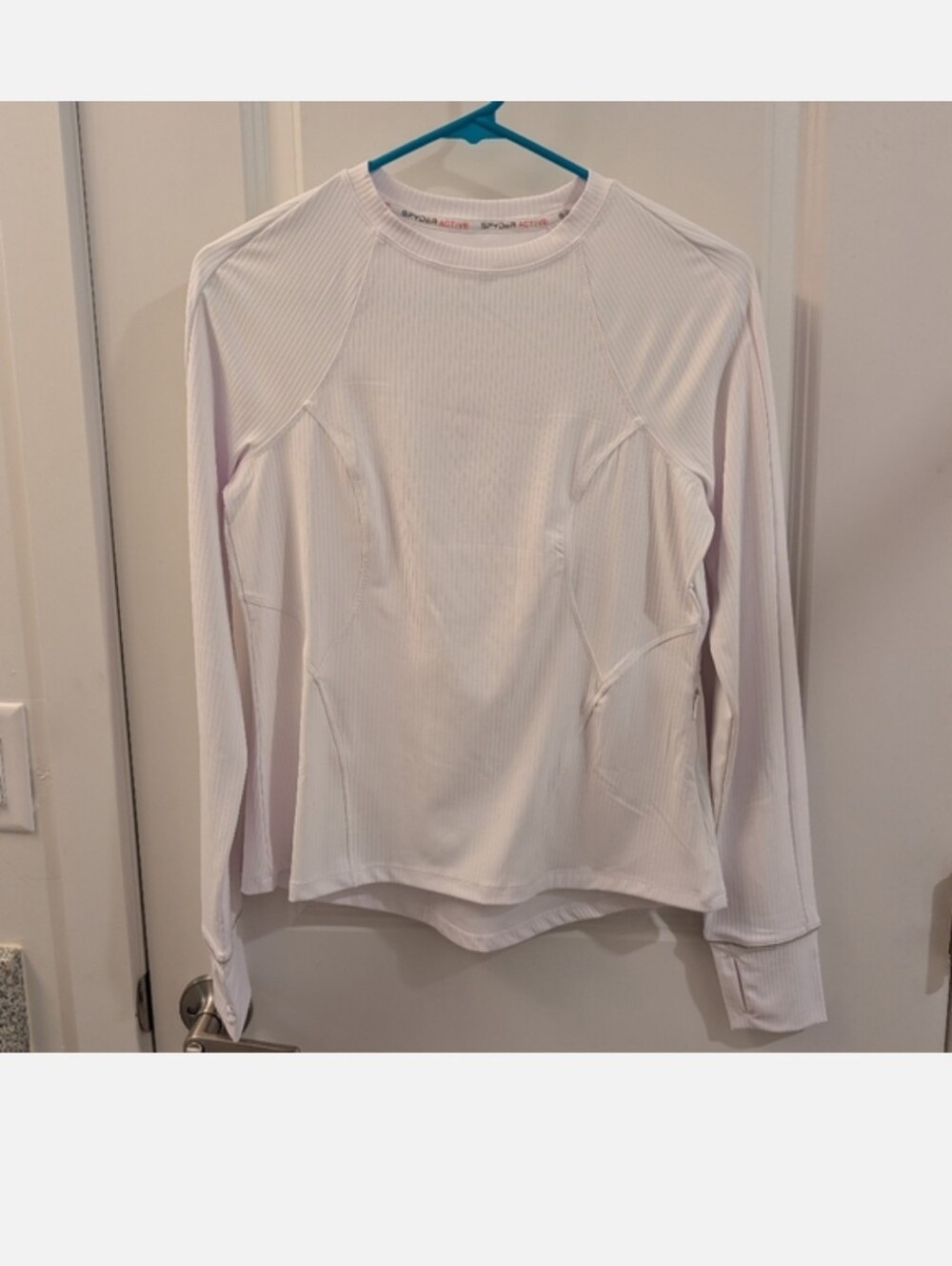 NWOT Women's White Ribbed Spyder Long Sleeve